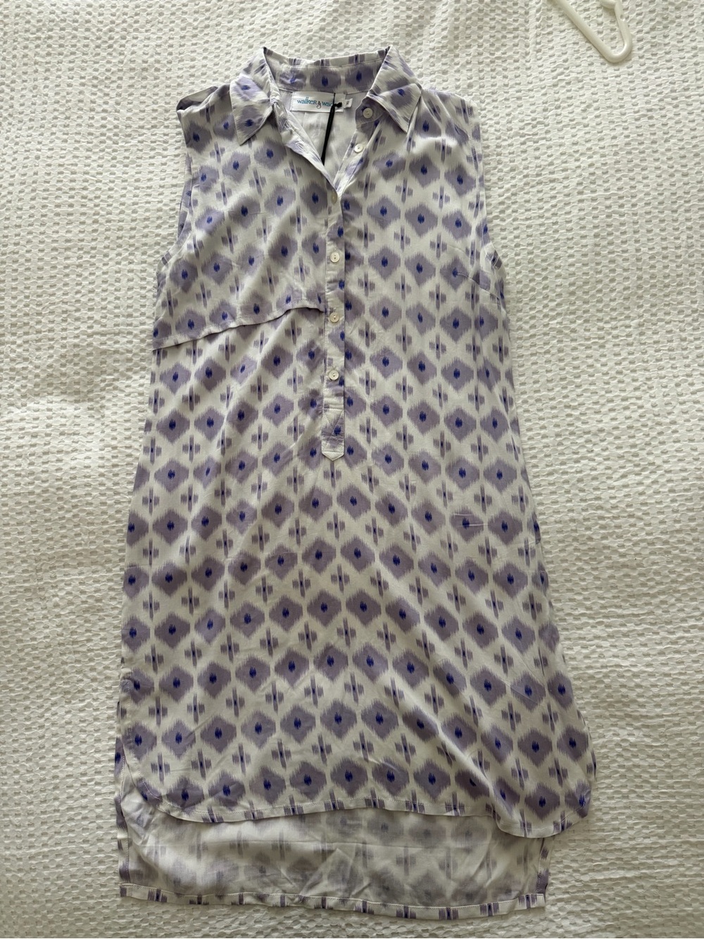 Walker & Wade NWT XS Ikat Print Sleeveless Shirt Dress